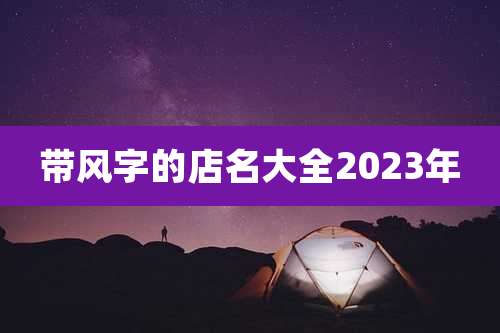 带风字的店名大全2023年
