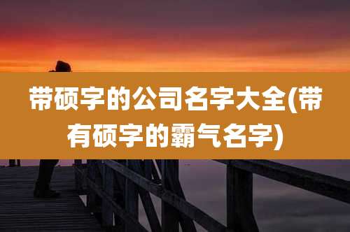 带硕字的公司名字大全(带有硕字的霸气名字)