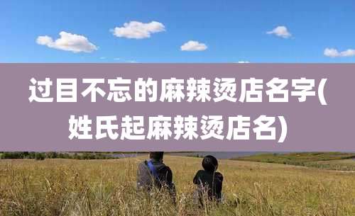 过目不忘的麻辣烫店名字(姓氏起麻辣烫店名)