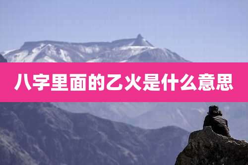 八字里面的乙火是什么意思