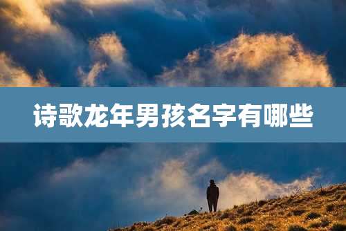 诗歌龙年男孩名字有哪些