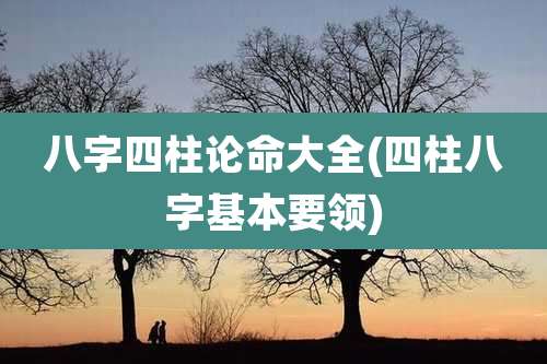 八字四柱论命大全(四柱八字基本要领)