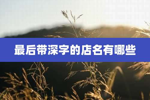 最后带深字的店名有哪些