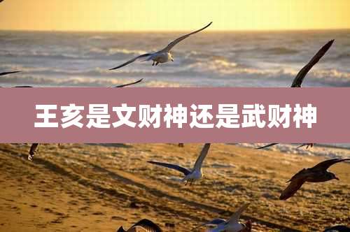 王亥是文财神还是武财神