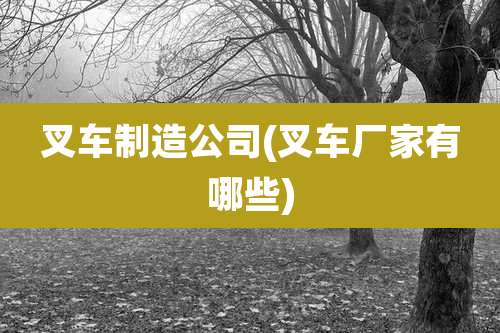 叉车制造公司(叉车厂家有哪些)