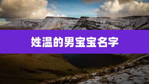 姓温的男宝宝名字