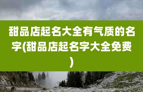 甜品店起名大全有气质的名字(甜品店起名字大全免费)