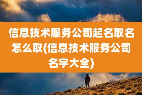 信息技术服务公司起名取名怎么取(信息技术服务公司名字大全)