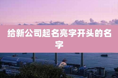 给新公司起名亮字开头的名字