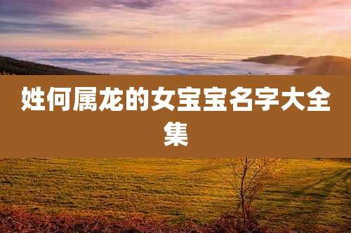 姓何属龙的女宝宝名字大全集