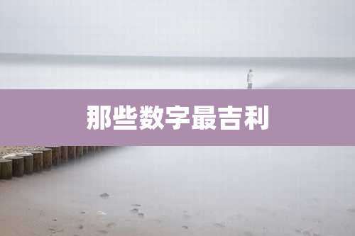 那些数字最吉利