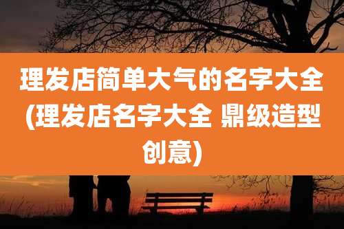 理发店简单大气的名字大全(理发店名字大全 鼎级造型创意)