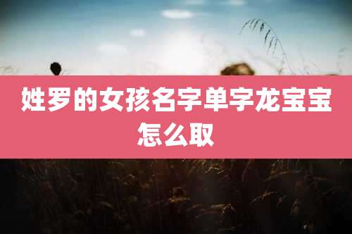 姓罗的女孩名字单字龙宝宝怎么取