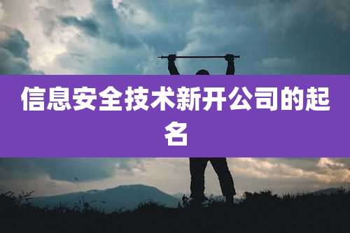 信息安全技术新开公司的起名