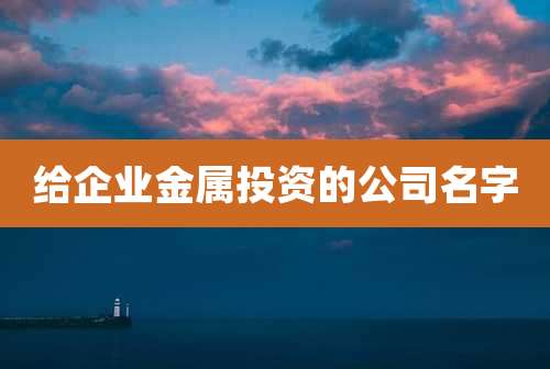 给企业金属投资的公司名字