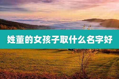 姓董的女孩子取什么名字好