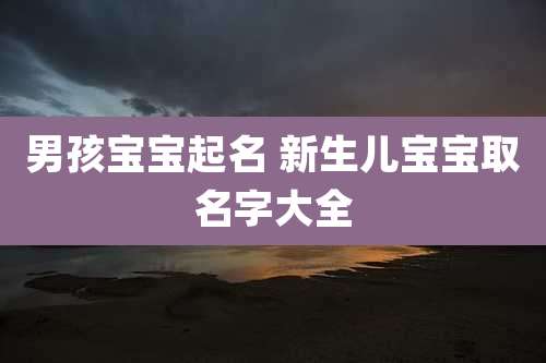 男孩宝宝起名 新生儿宝宝取名字大全