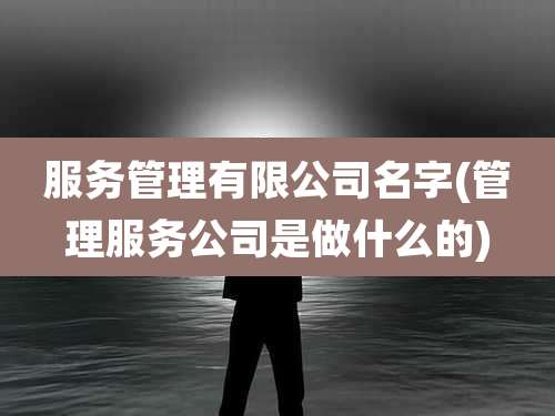 服务管理有限公司名字(管理服务公司是做什么的)