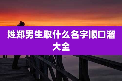 姓郑男生取什么名字顺口溜大全