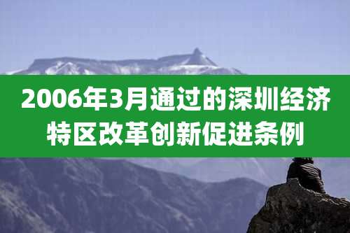 2006年3月通过的深圳经济特区改革创新促进条例