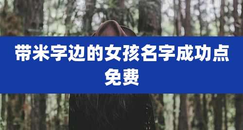 带米字边的女孩名字成功点免费