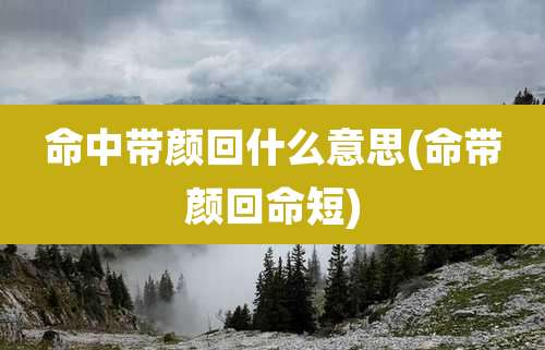 命中带颜回什么意思(命带颜回命短)