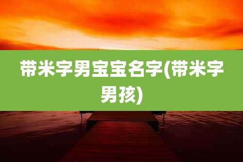带米字男宝宝名字(带米字男孩)