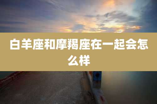 白羊座和摩羯座在一起会怎么样