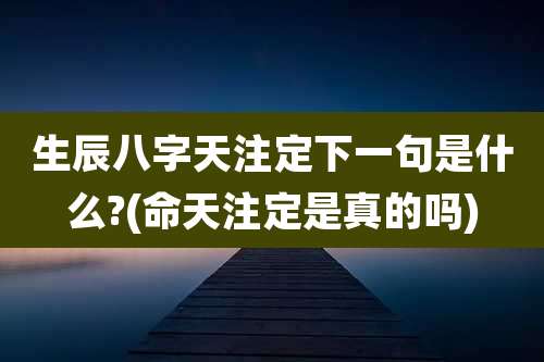 生辰八字天注定下一句是什么?(命天注定是真的吗)