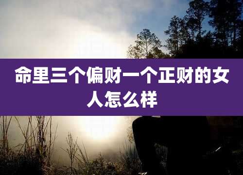 命里三个偏财一个正财的女人怎么样