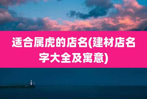 适合属虎的店名(建材店名字大全及寓意)