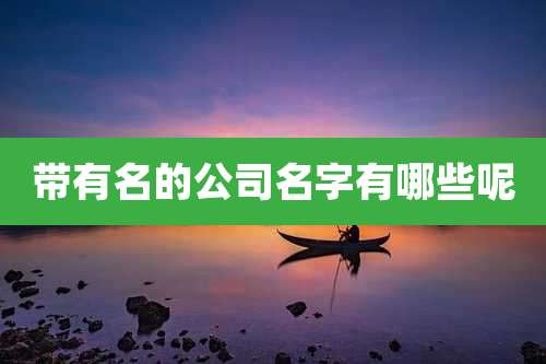 带有名的公司名字有哪些呢