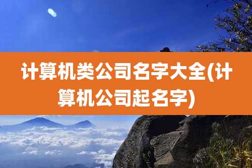 计算机类公司名字大全(计算机公司起名字)
