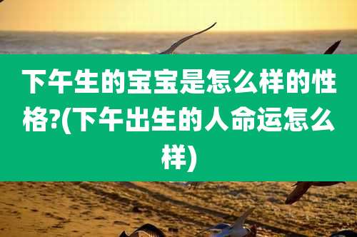 下午生的宝宝是怎么样的性格?(下午出生的人命运怎么样)