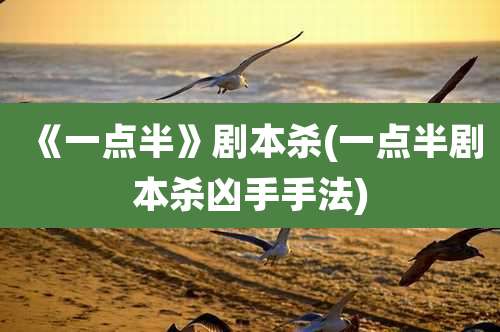 《一点半》剧本杀(一点半剧本杀凶手手法)