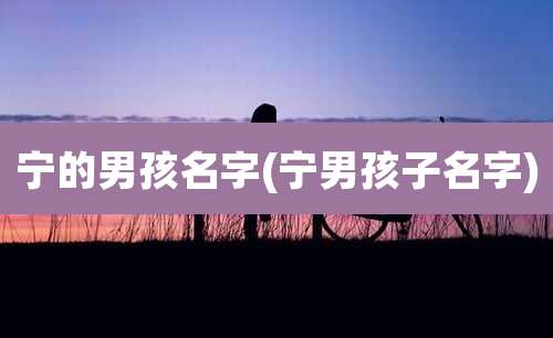 宁的男孩名字(宁男孩子名字)