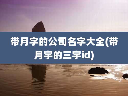 带月字的公司名字大全(带月字的三字id)