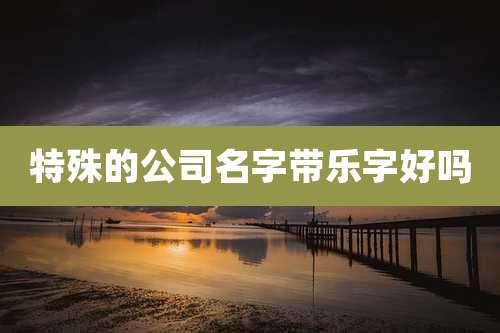 特殊的公司名字带乐字好吗