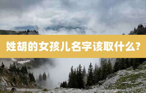 姓胡的女孩儿名字该取什么?