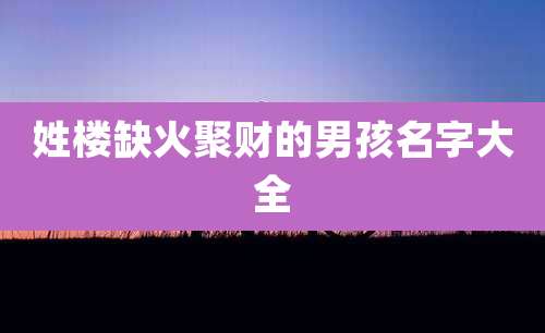 姓楼缺火聚财的男孩名字大全