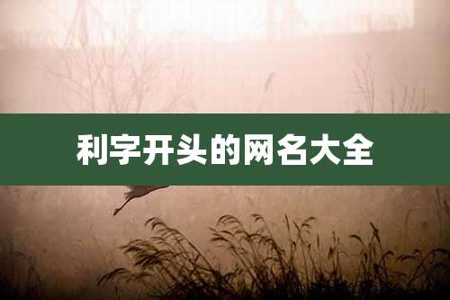 利字开头的网名大全