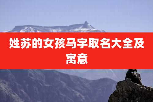姓苏的女孩马字取名大全及寓意