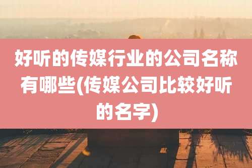好听的传媒行业的公司名称有哪些(传媒公司比较好听的名字)