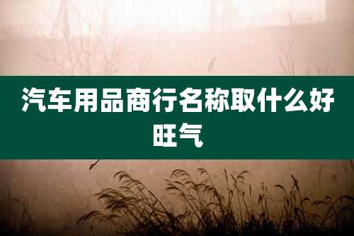 汽车用品商行名称取什么好旺气