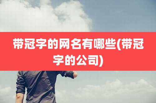 带冠字的网名有哪些(带冠字的公司)