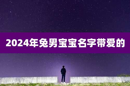2024年兔男宝宝名字带爱的