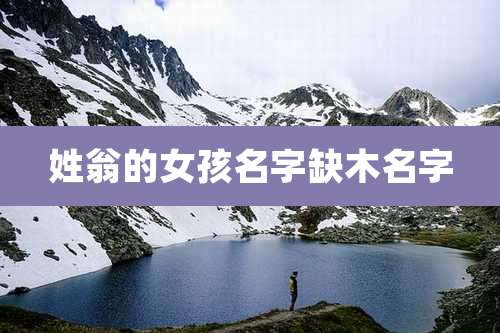 姓翁的女孩名字缺木名字