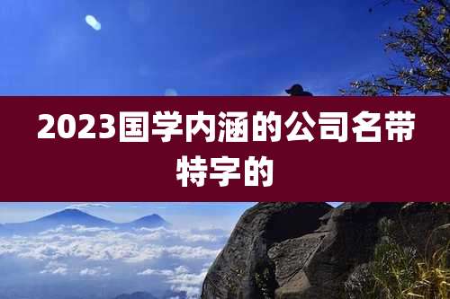 2023国学内涵的公司名带特字的