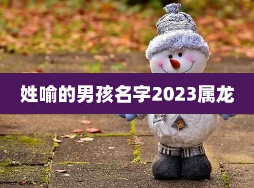 姓喻的男孩名字2023属龙
