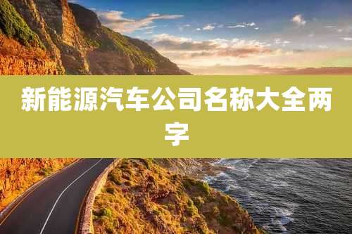 新能源汽车公司名称大全两字